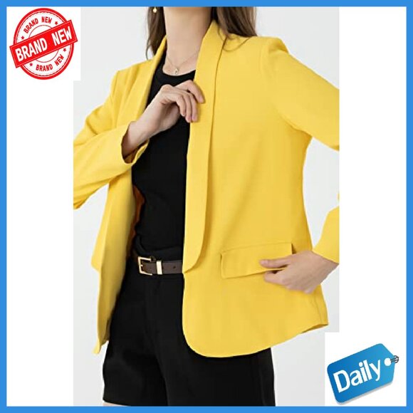 Women's Long Sleeve Casual Blazer Jacket No Button Recycled Material - Picture 7 of 8